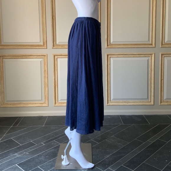 💖Lightweight100% Linen💖Midi Skirt With 2 Side Pockets - Picture 4 of 9